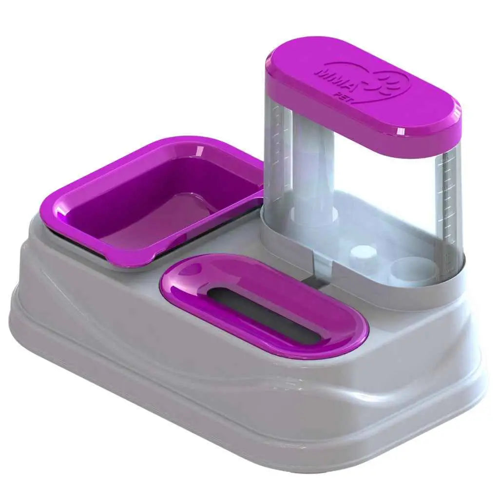 Comedouro e Bebedouro 2 em 1 para Pets | Caprioli Shop Rosa comedouro e bebedouro