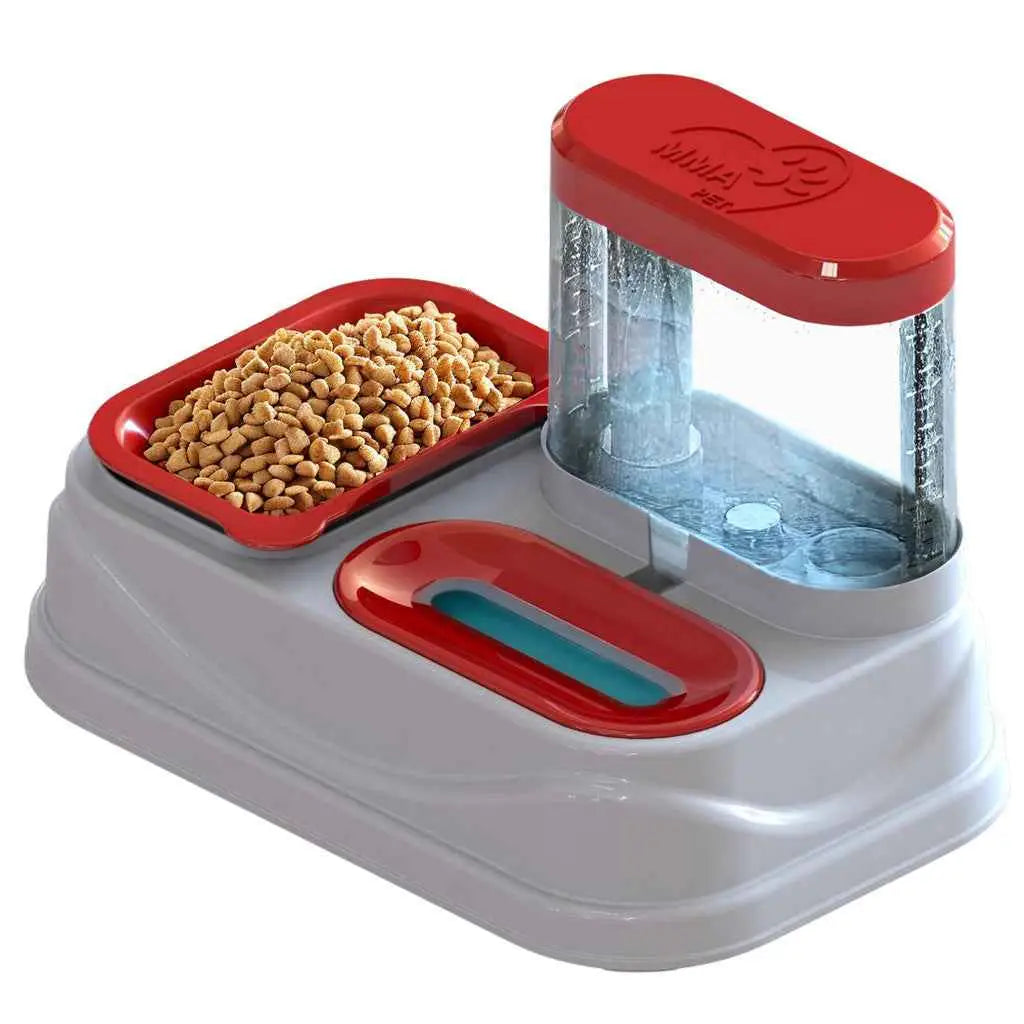 Comedouro e Bebedouro 2 em 1 para Pets | Caprioli Shop Vermelho comedouro e bebedouro