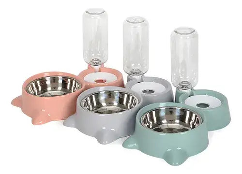 Comedouro com Bebedouro Automático 2 em 1 para Gatos | Caprioli Inter Aleatório