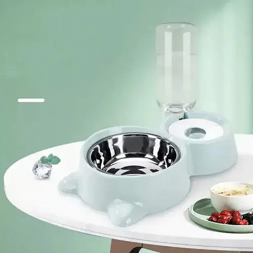 Comedouro com Bebedouro Automático 2 em 1 para Gatos | Caprioli Inter Azul
