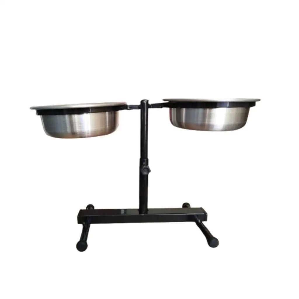 Comedouro Duplo Elevado Ergonômico para Cachorro Preto | Caprioli Shop - Médio - Comedouro e Bebedouro