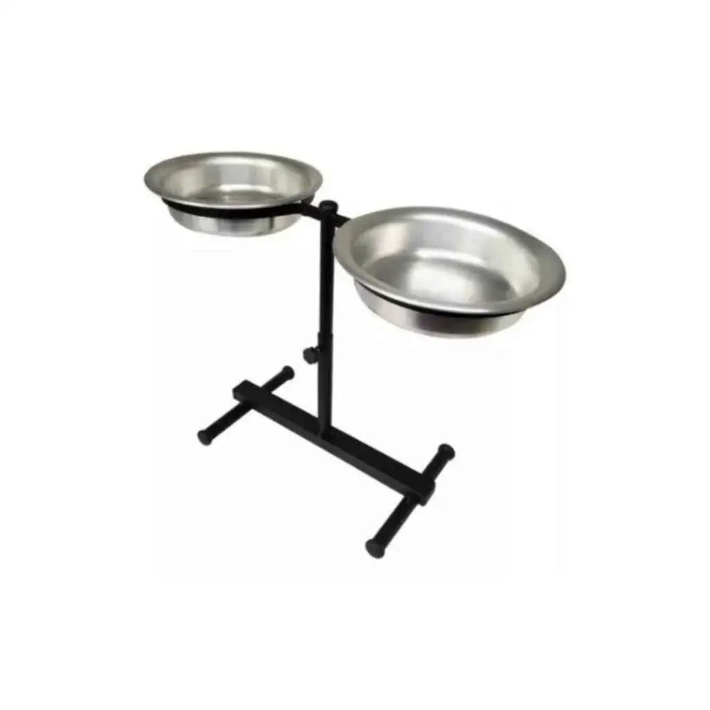 Comedouro Duplo Elevado Ergonômico para Cachorro Preto | Caprioli Shop - Pequeno - Comedouro e Bebedouro