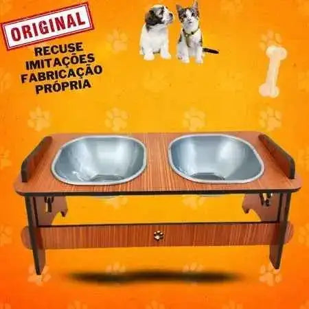 Comedouro Elevado para Pets Conforto e Estilo | Caprioli Shop COMEDOURO E BEBEDOURO Cerejeira