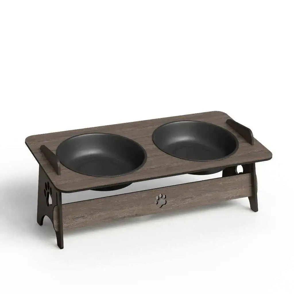 Comedouro Elevado para Pets em MDF Design Elegante e Conforto Premium | Caprioli Shop Bebedouro TABACO2