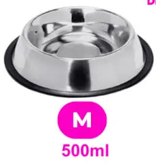 Comedouro Inox Antiderrapante para Pets - Elegância e Praticidade | Caprioli Shop - M - 500ml - comedouro e bebedouro