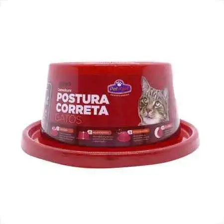 Comedouro Pet Ergonomico para Gatos - Postura Ideal | Caprioli Shop - Vermelho - COMEDOURO E BEBEDOURO