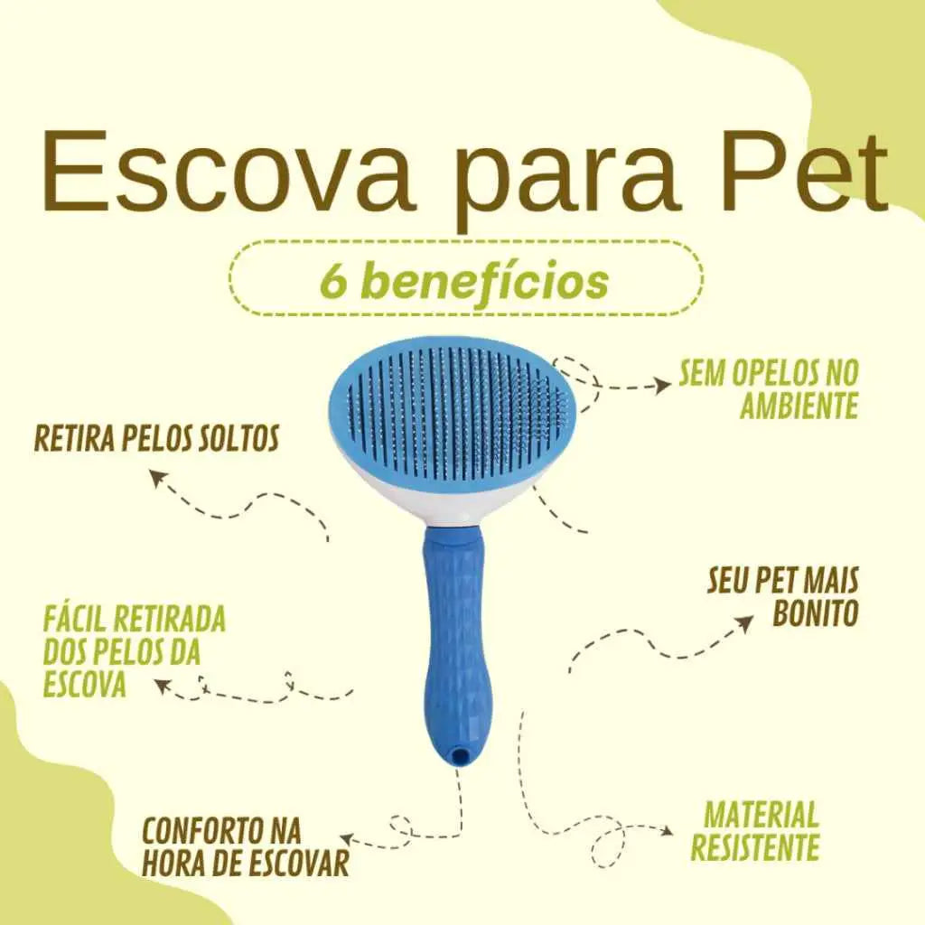 Escova Removedora de Pelos para Pets Conforto e Praticidade | Caprioli Shop Rasqueadeira cachorro