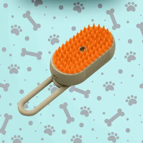 Escova A Vapor 3 em 1 para Pets Conforto e Estilo | Caprioli Shop Rasqueadeira cachorro Bege 1PCS