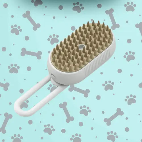 Escova A Vapor 3 em 1 para Pets Conforto e Estilo | Caprioli Shop Rasqueadeira cachorro Branco 1PCS