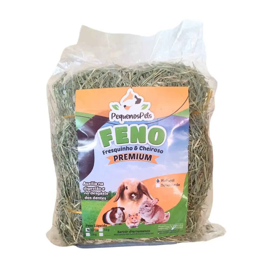 Feno Premium PequenosPets para Coelhos Porquinho-da-Índia e Roedores – Nutrição e Qualidade Superior - Caprili Shop