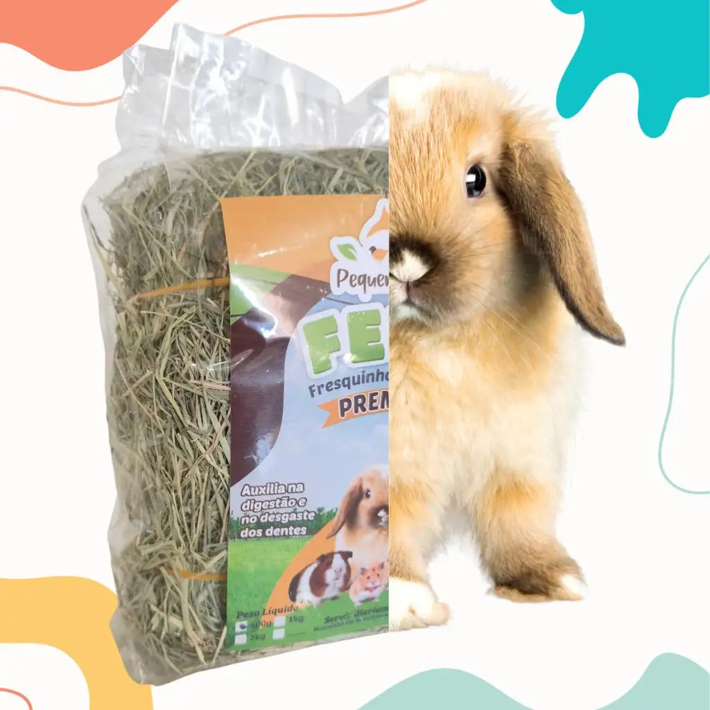 Feno Premium PequenosPets para Coelhos Porquinho-da-Índia e Roedores – Nutrição e Qualidade Superior - Caprili Shop