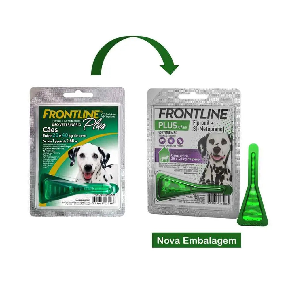 Frontline Plus Antipulgas e Carrapatos 20 40kg Proteção Premium | Caprioli Shop antipulgas para cachorro