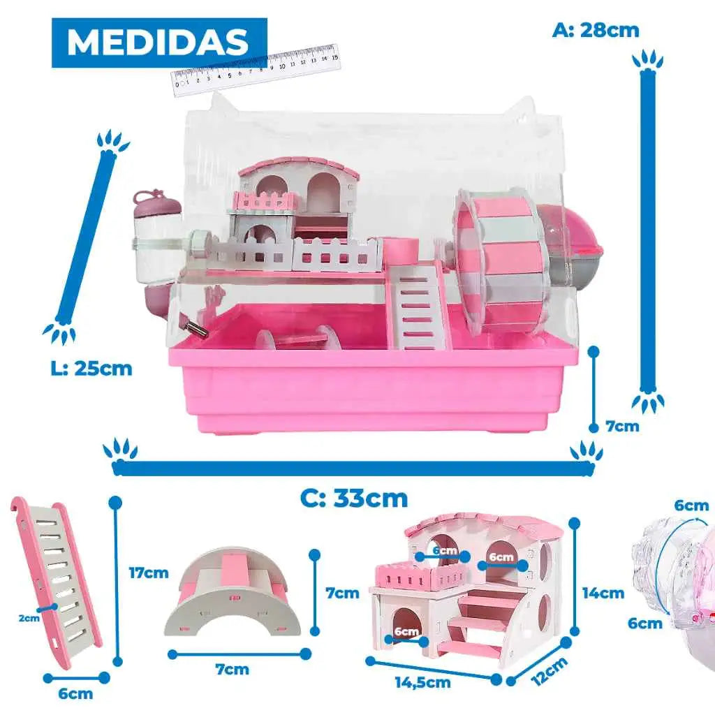 Gaiola Casinha Acrílico Premium 33x25x28cm Moderna Completa Hamster | Caprioli Shop