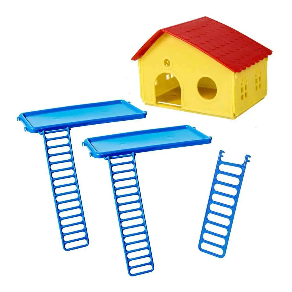 Gaiola Hamster Luxo 3 Andares Tubos Labirinto Casa Grande Fácil Limpeza | Caprioli Shop - AZUL - Gaiola para hamster