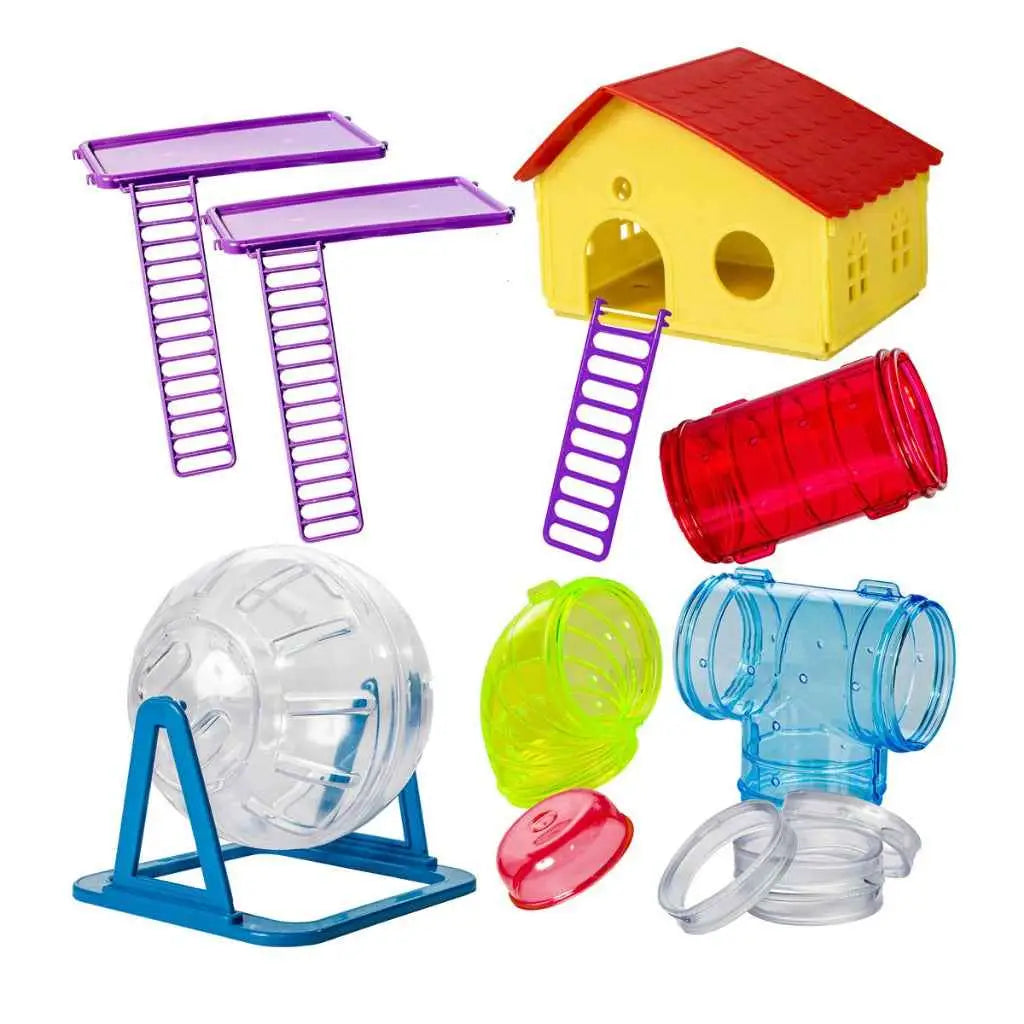 Gaiola Hamster Luxo 3 Andares Tubos Labirinto Casa Grande Fácil Limpeza | Caprioli Shop - LILÁS - Gaiola para hamster