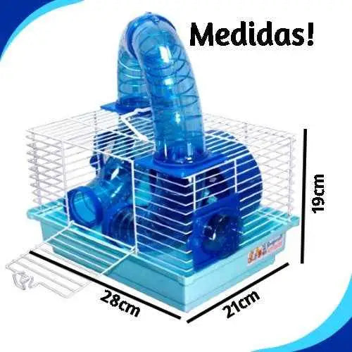 Gaiola Hamster Luxo Tubos Acrílico Fácil Limpeza Diversão Azul Roedores | Caprioli Shop