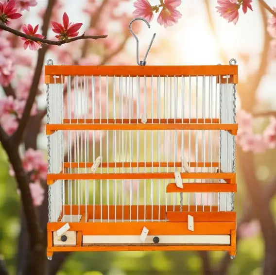 Gaiola de Madeira e Fibra para Pássaros Pequenos | Caprili Shop - Gaiolas Ninhos