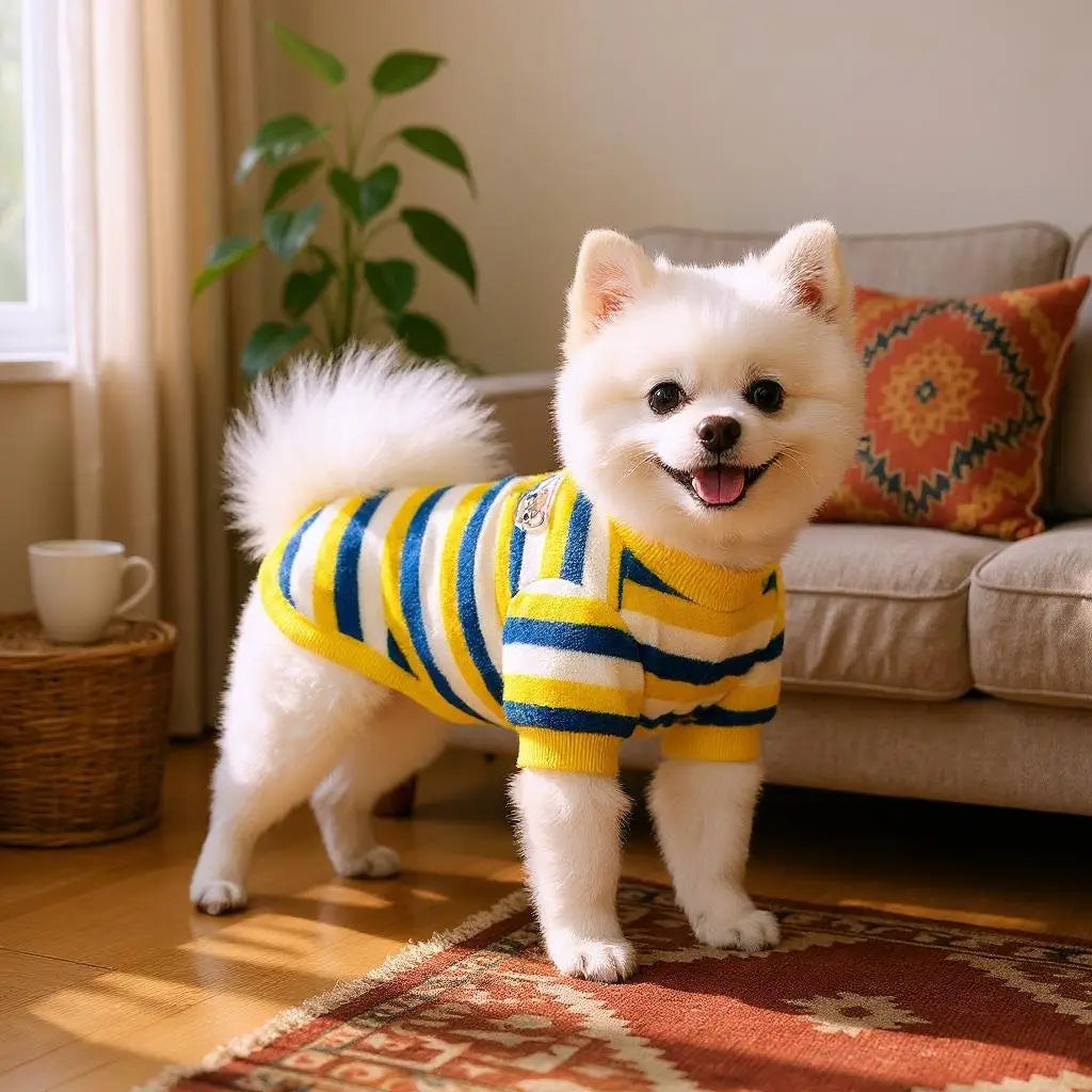 Jaqueta de Pelúcia Quente para Cachorro Estilo Arco Íris | Caprioli Shop Acessórios Pets