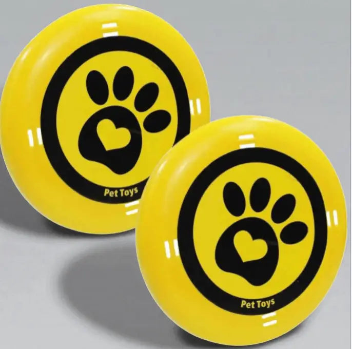 Kit 2 Frisbees Amarelos para Cachorros - Diversão e Exercício | Caprioli Shop - brinquedo para cães