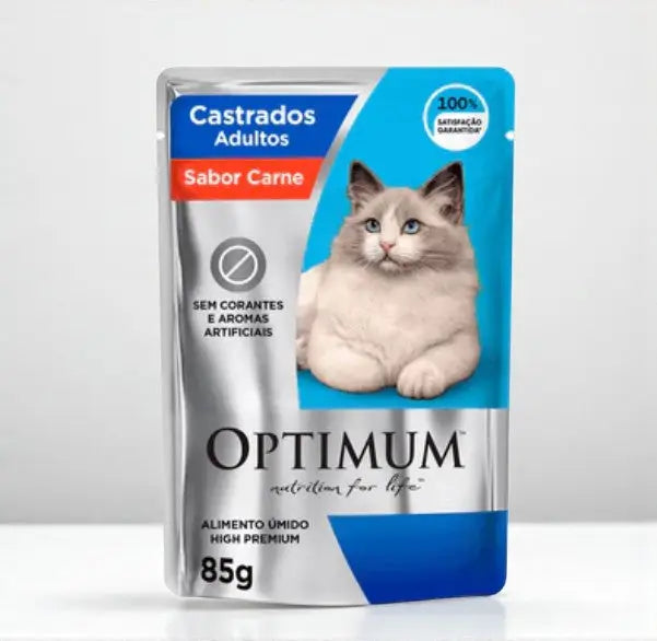 Kit 20 Sachês 40 g Optimum Gato - Saúde Urinária | Caprili Shop - petiscos para gatos - castrados carne