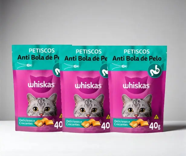 Kit 3un Petisco Whiskas Temptations Gatos - Caprili Shop - petisco para gatos