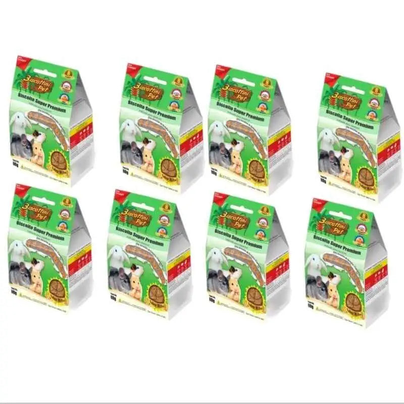 Kit 8 Biscoitos Roedores Biscottini 80g Sabor Variado + Nutrição | Caprioli Shop - Petiscos para Roedores