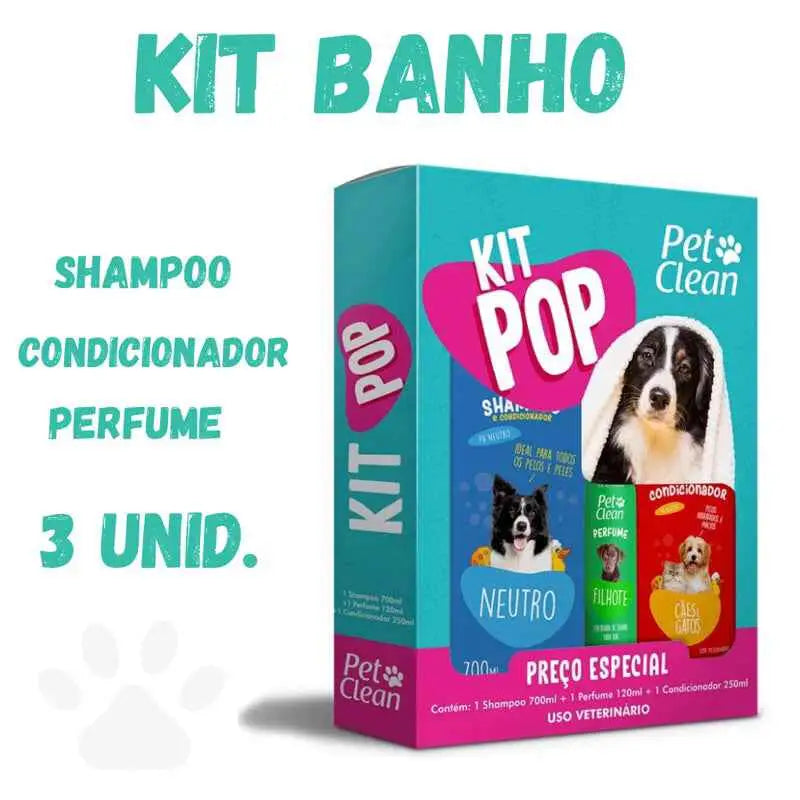 Kit Pet Clean Pop Banho Sofisticado para Seu Amigo | Caprioli Shop shampoo cachorro