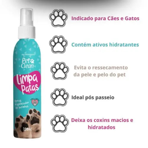 Limpa Patas Spray Higiênizador 120ml Praticidade e Segurança | Caprioli Shop higiene limpeza para cachorro