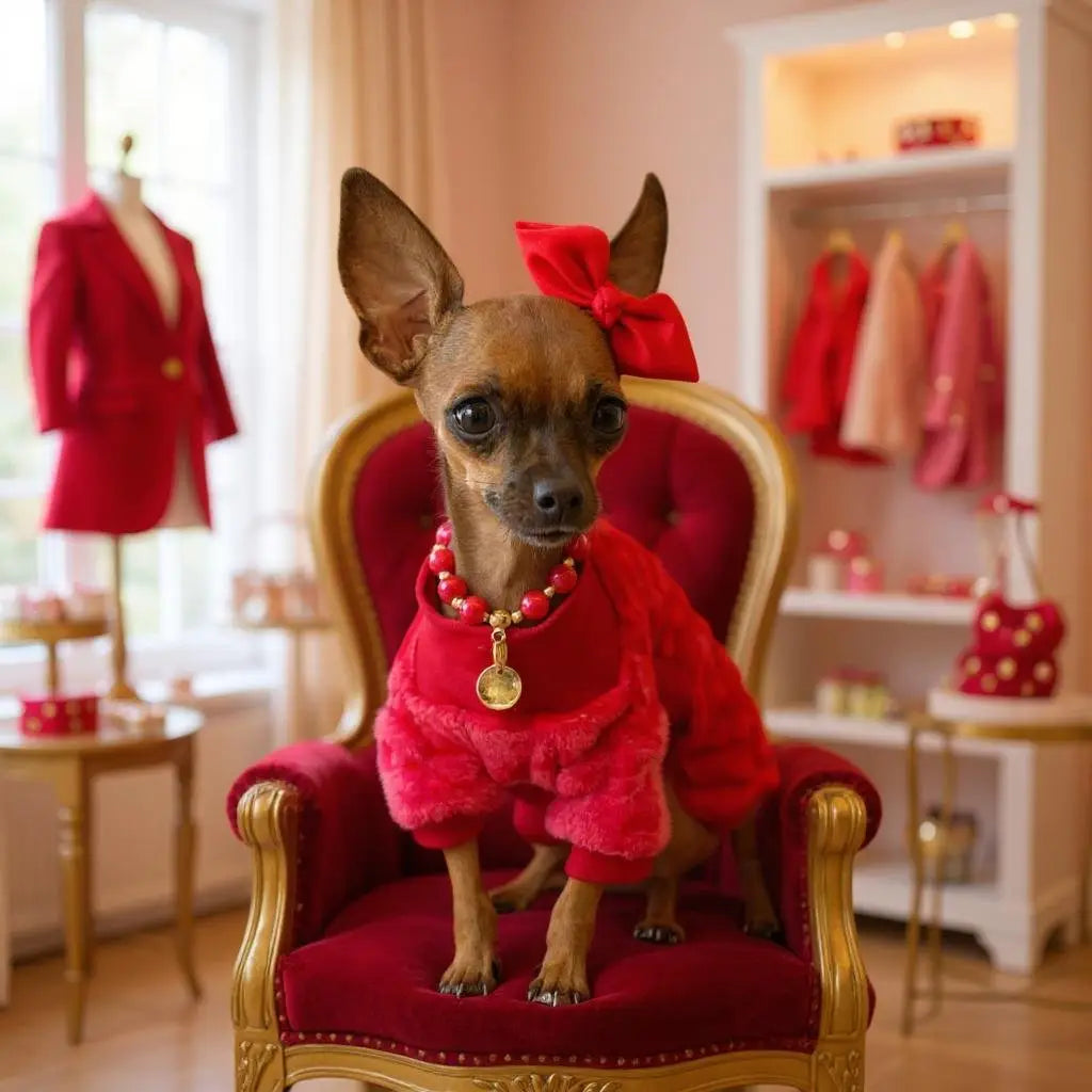 Macacão Inverno Pipoquinha Quente e Estiloso | Caprioli Shop Acessórios para Pets Vermelho / 1