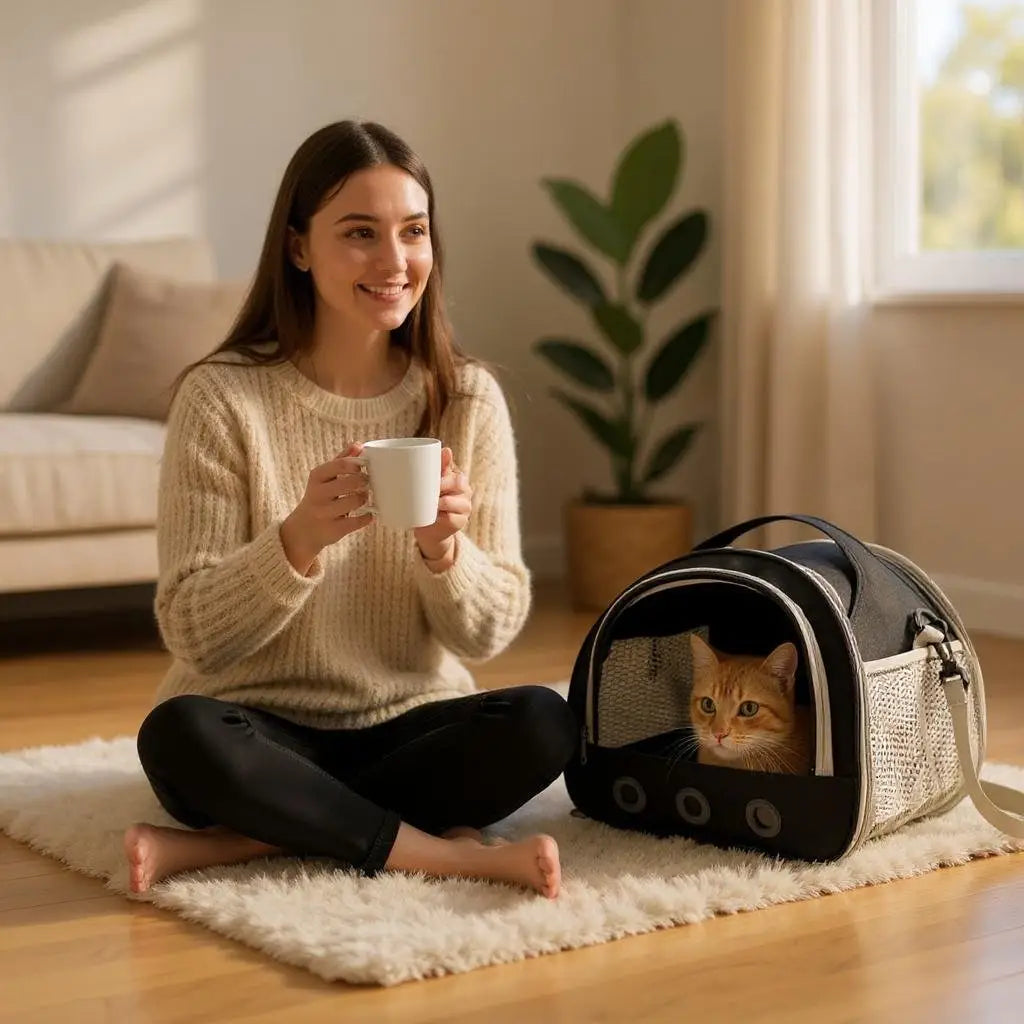 Mochila Elegante para transporte de Gatos Conforto e Estilo | Caprioli Inter Acessórios Pets