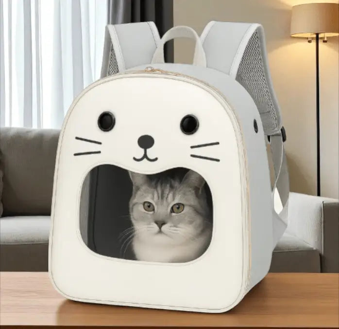 Mochila Transporte para Gato Vista Panorâmica - Conforto e Estilo | Caprioli Shop - Branco - transporte para gatos