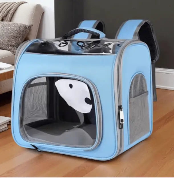 Mochila de Transporte para Gatos Conforto e Praticidade | Caprioli Shop transporte gatos Blue