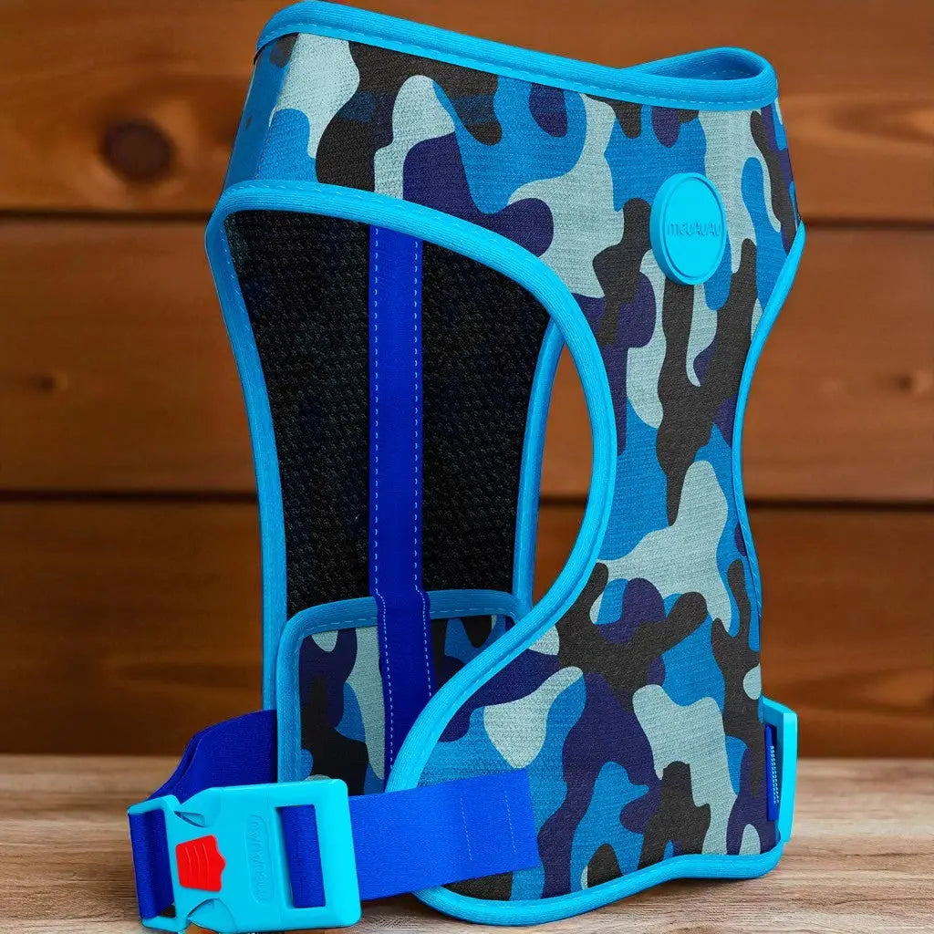Peitoral para Cachorro Estampado Regulável com Guia Grátis | Caprioli Shop Coleiras Guias e Peitorais armyblue / PP
