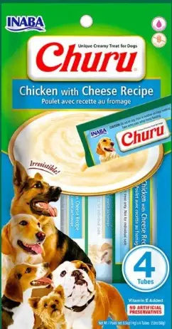 Petisco Churu Para Cachorro 56g Vários Sabores | Caprioli Shop - Frango com Queijo - Petisco para cachorro