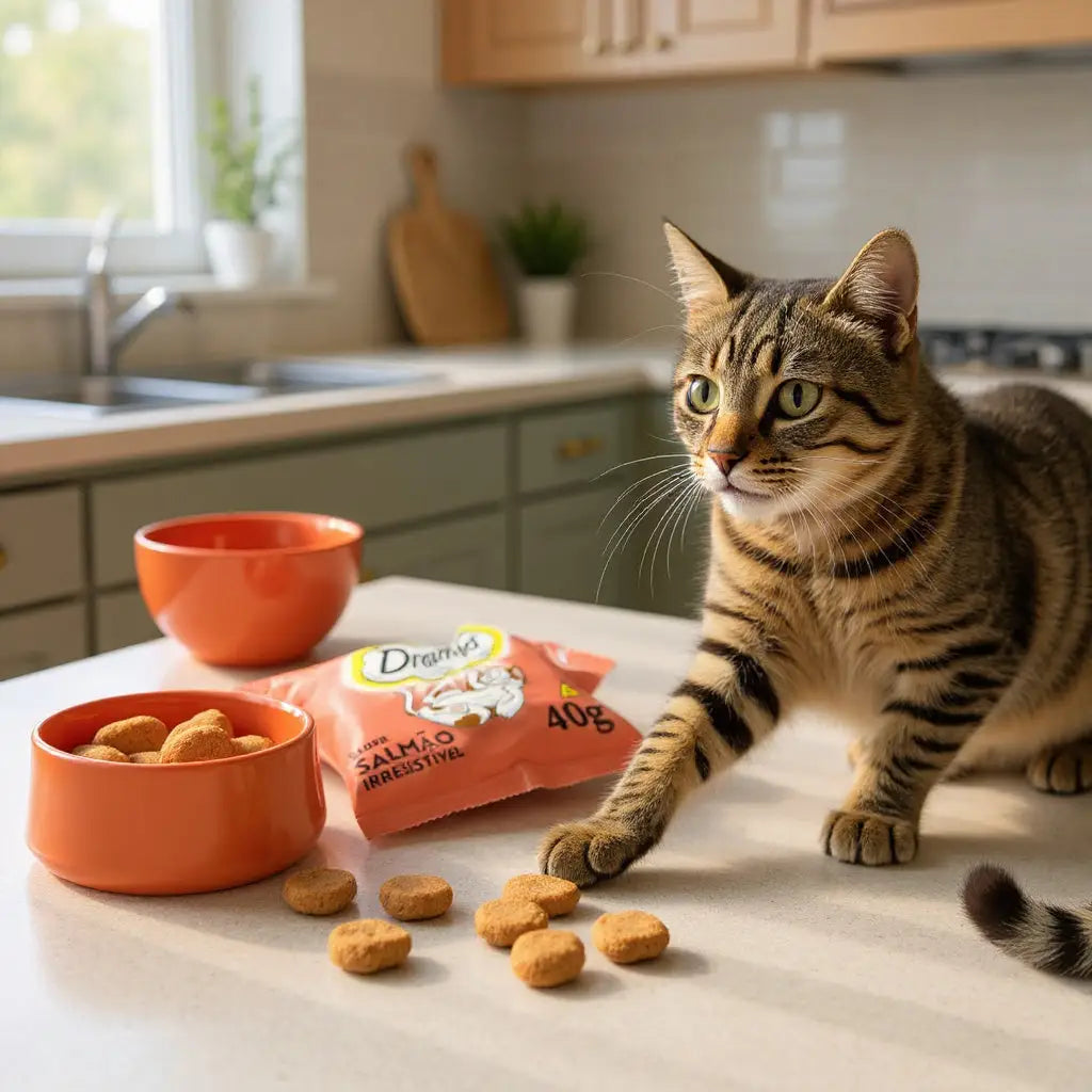 Petisco Dreamies Salmão para Gatos Adultos Crocante 40g | Caprioli Shop