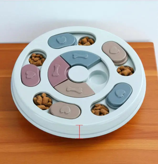 Placa Treinamento Cães Alimentação Lenta + Quebra Cabeça Interativo | Caprioli Inter comedouro para cachorro Azul