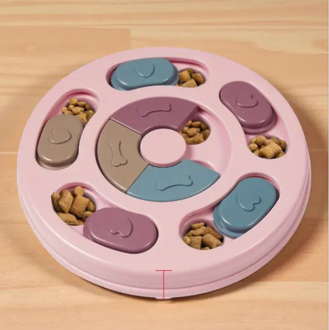 Placa Treinamento Cães Alimentação Lenta + Quebra Cabeça Interativo | Caprioli Inter comedouro para cachorro Rosa