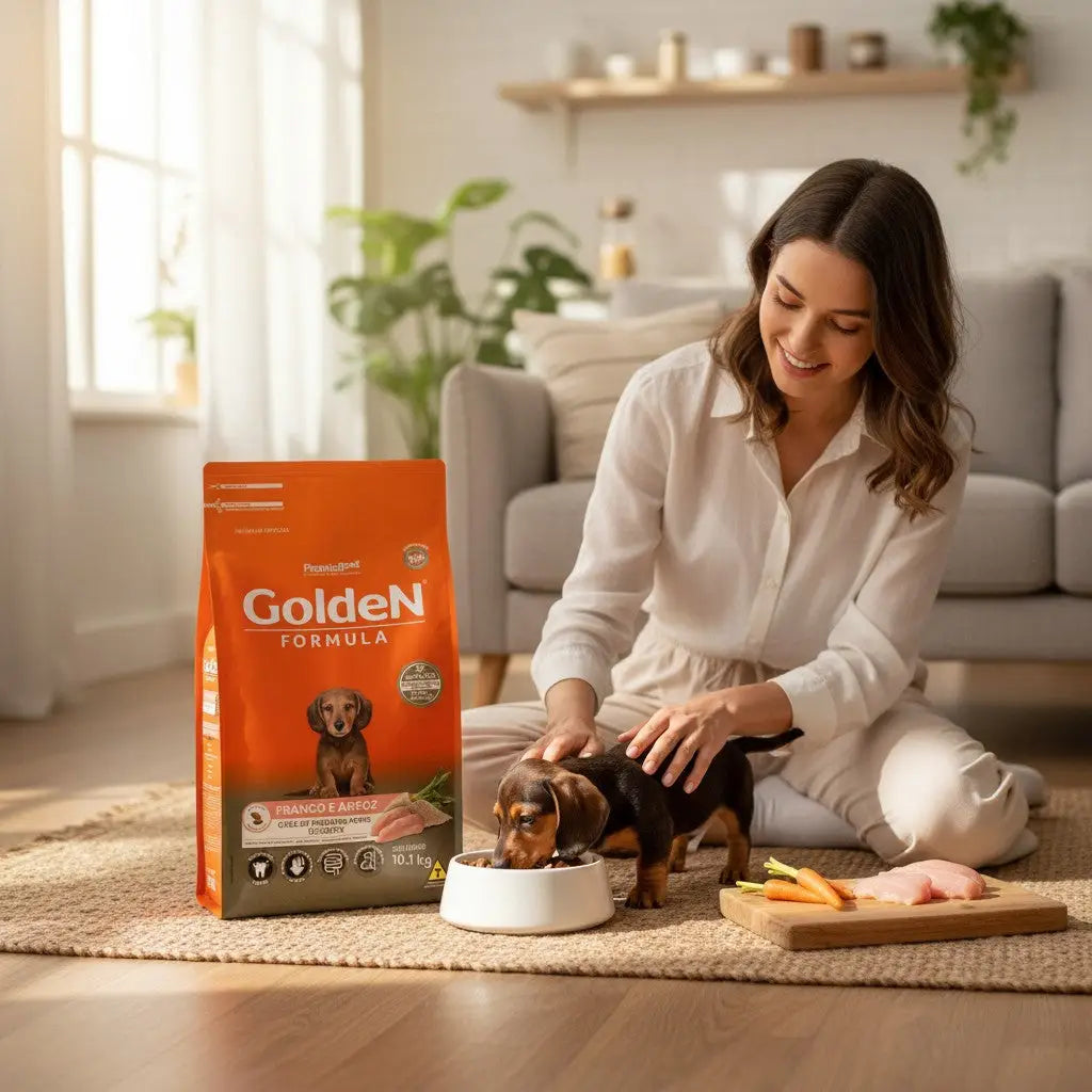 Ração Golden Mini Bits Cães Filhote 10 Kg - Frango e Arroz | Caprili Shop - Para Cachorro