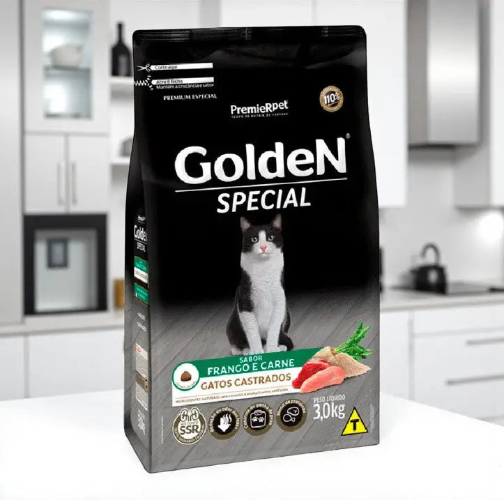 Ração Golden Special 3 Kg para Gatos Adultos Castrados I Caprili Shop