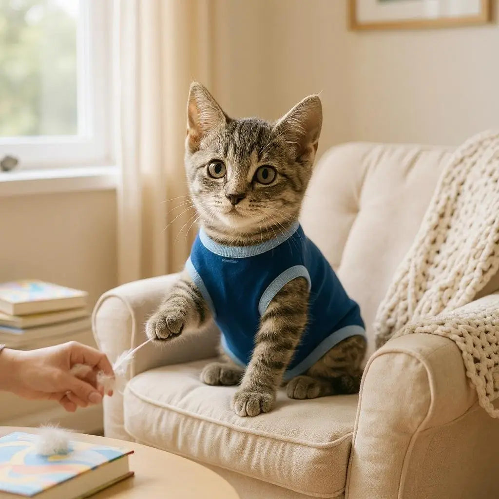 Roupa Protetora Pós-Castração para Gatos - Conforto e Estilo | Caprioli Shop - roupas e acessórios para gatos