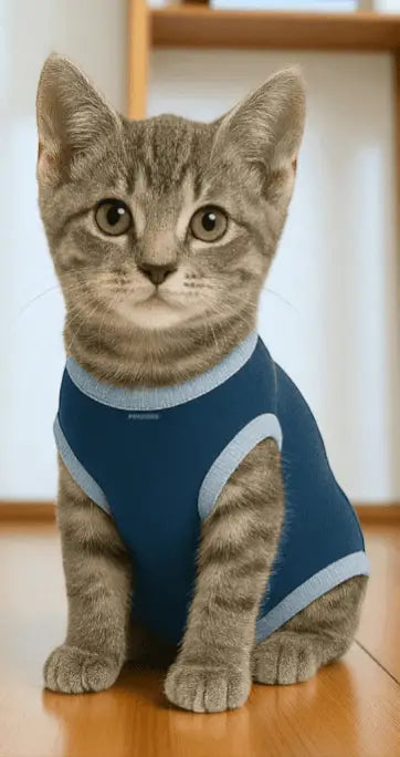 Roupa Protetora Pós-Castração para Gatos - Conforto e Estilo | Caprioli Shop - Tamanho 9 - Macho / 1 pç - roupas