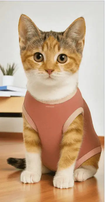 Roupa Protetora Pós-Castração para Gatos - Conforto e Estilo | Caprioli Shop - Tamanho 5 - Fêmea / 1 pç - roupas