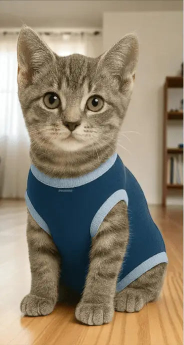 Roupa Protetora Pós-Castração para Gatos - Conforto e Estilo | Caprioli Shop - Tamanho 4 - Macho / 1 pç - roupas