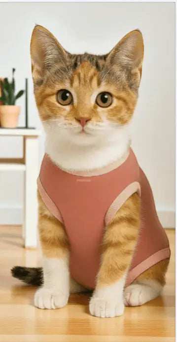 Roupa Protetora Pós-Castração para Gatos - Conforto e Estilo | Caprioli Shop - Tamanho 8 - Fêmea / 1 pç - roupas