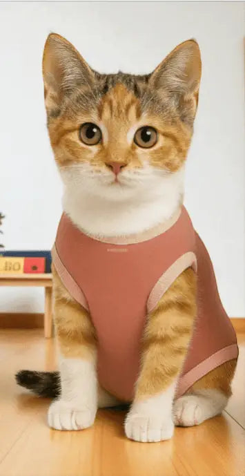 Roupa Protetora Pós-Castração para Gatos - Conforto e Estilo | Caprioli Shop - Tamanho 7 - Fêmea / 1 pç - roupas