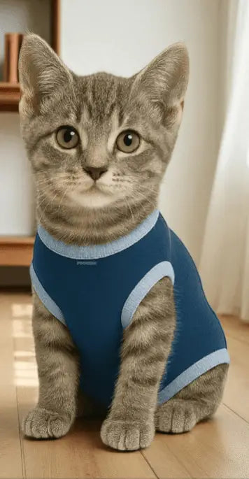 Roupa Protetora Pós-Castração para Gatos - Conforto e Estilo | Caprioli Shop - Tamanho 5 - Macho / 1 pç - roupas