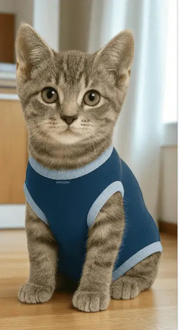 Roupa Protetora Pós-Castração para Gatos - Conforto e Estilo | Caprioli Shop - Tamanho 8 - Macho / 1 pç - roupas