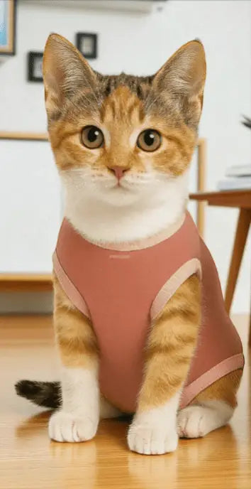 Roupa Protetora Pós-Castração para Gatos - Conforto e Estilo | Caprioli Shop - Tamanho 6 - Fêmea / 1 pç - roupas