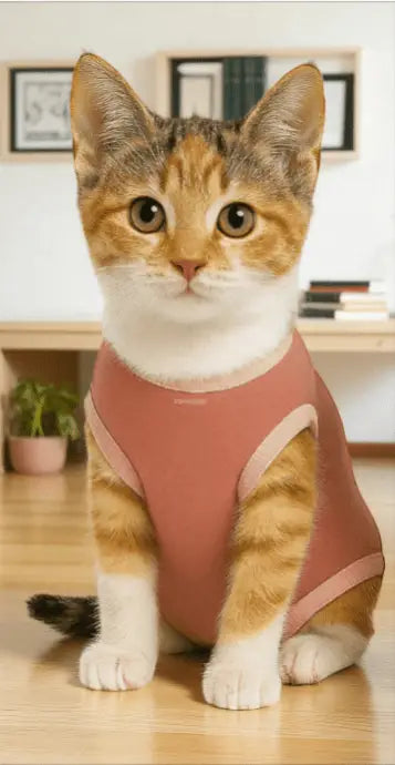 Roupa Protetora Pós-Castração para Gatos - Conforto e Estilo | Caprioli Shop - Tamanho 4 - Fêmea / 1 pç - roupas