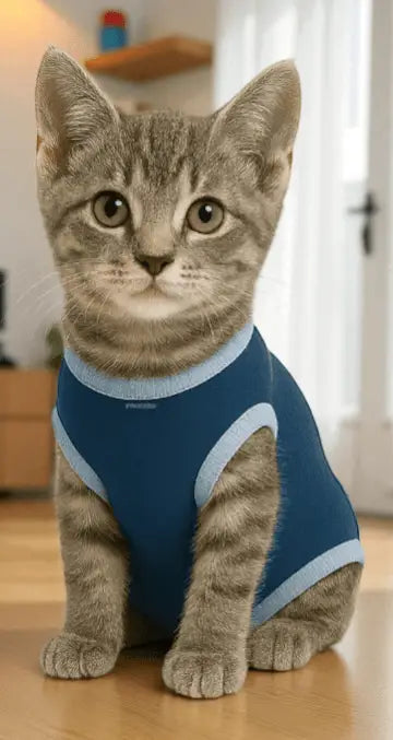 Roupa Protetora Pós-Castração para Gatos - Conforto e Estilo | Caprioli Shop - Tamanho 3 - Macho / 1 pç - roupas